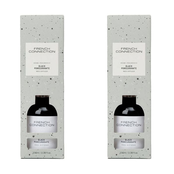 2PK French Connection Black Pomegranate Liquid Reed Diffuser Set 100ml