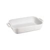 Staub Ceramic 27x20cm Gratin Dish Rectangular Oven Bakeware - White