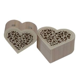 Boyle Wooden Heart Boxes - Set of 2