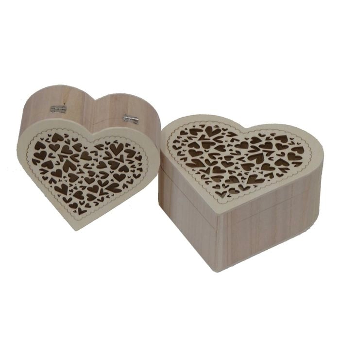 Boyle Wooden Heart Boxes - Set of 2