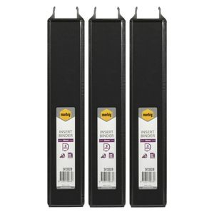 3x Marbig Clearview 3 D-ring Insert Binder A4 File 38mm Document Organiser Black