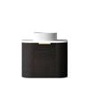 Attica 600mm Black Oak Bentwood Wall Hung Curve Vanity With Matte White Top