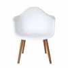 Sk Designer Living | Replica Eames Daw Hal Inspired Chair | Plastic & Walnut - White