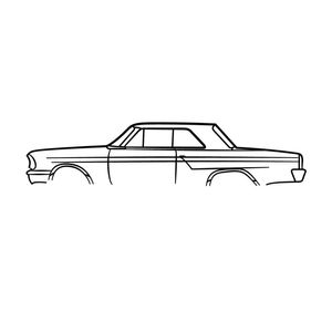 Ignite Laser Ford Fairlane Silhouette Metal Wall Art Rustic Metal 47inch/120cm