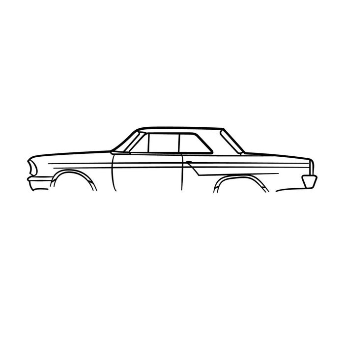 Ignite Laser Ford Fairlane Silhouette Metal Wall Art Rustic Metal 47inch/120cm