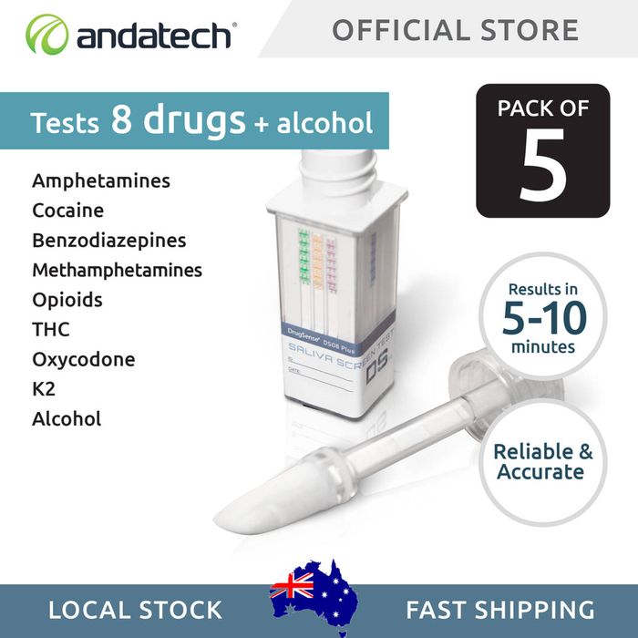 DrugSense DSO8 Plus V3 Saliva Drug Test Kit (Pack of 5)