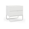 Dante 55cm White Oak 2 Drawer Bedside Table