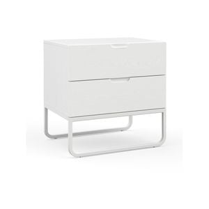 Dante 55cm White Oak 2 Drawer Bedside Table