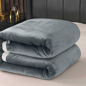 CottonMore Large Ultimate Sherpa Blanket Luxurious Plush Throw Rug 200x230cm BlueGrey