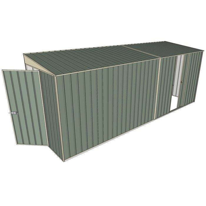 Build-a-Shed 1.5 x 5.2 x 2m Single Sliding Side Door Skillion Shed - Green