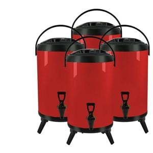 SOGA 4X Stainless Steel Insulated Beverage Dispenser with Tap 12L Red
