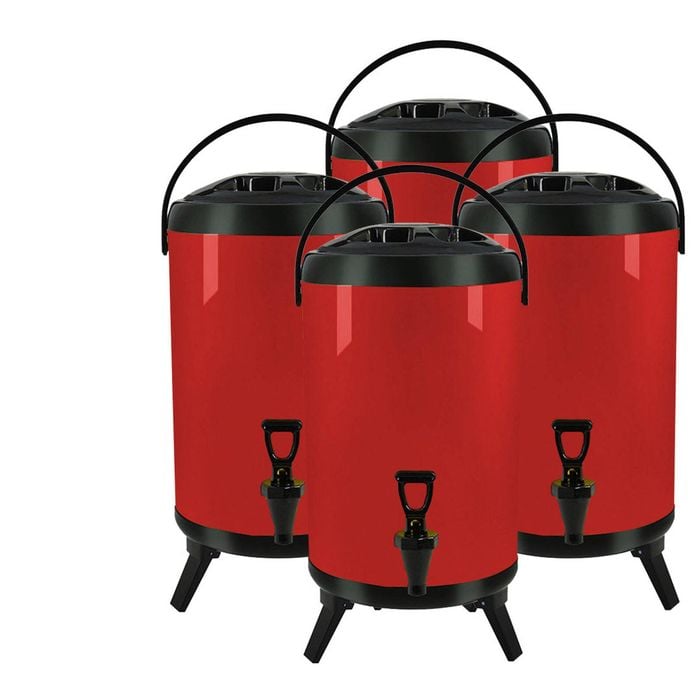 SOGA 4X Stainless Steel Insulated Beverage Dispenser with Tap 12L Red