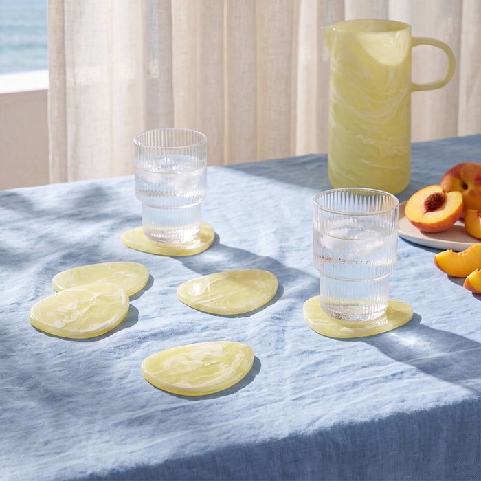 Cadence & Co. Chianti Resin Coasters Set of 6 Lemon
