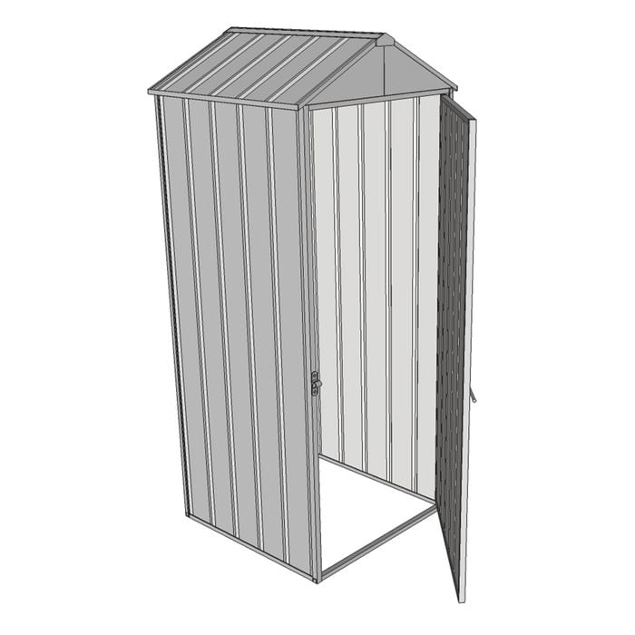Build-a-Shed 0.8 x 0.8 x 2.1m Gable Single Hinged Door Shed - Zinc