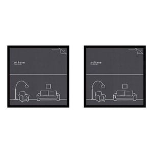2PK Impact Merch Classic Picture Frame Fits 50x50cm Print - Black