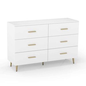 Costway 6 Chest Of Drawers Storage Cabinet Dresser Tallboy Lowboy