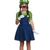 Licensed Teen Girls Super Mario Luigi Costume - Teen