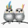 P&P Wise Owls Canvas Print - Elegant Wall Art for Living Room, Bedroom & Office Décor 50x50cm