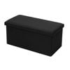 Boxsweden 76x36cm Ottoman Storage Cube Faux Linen - Black