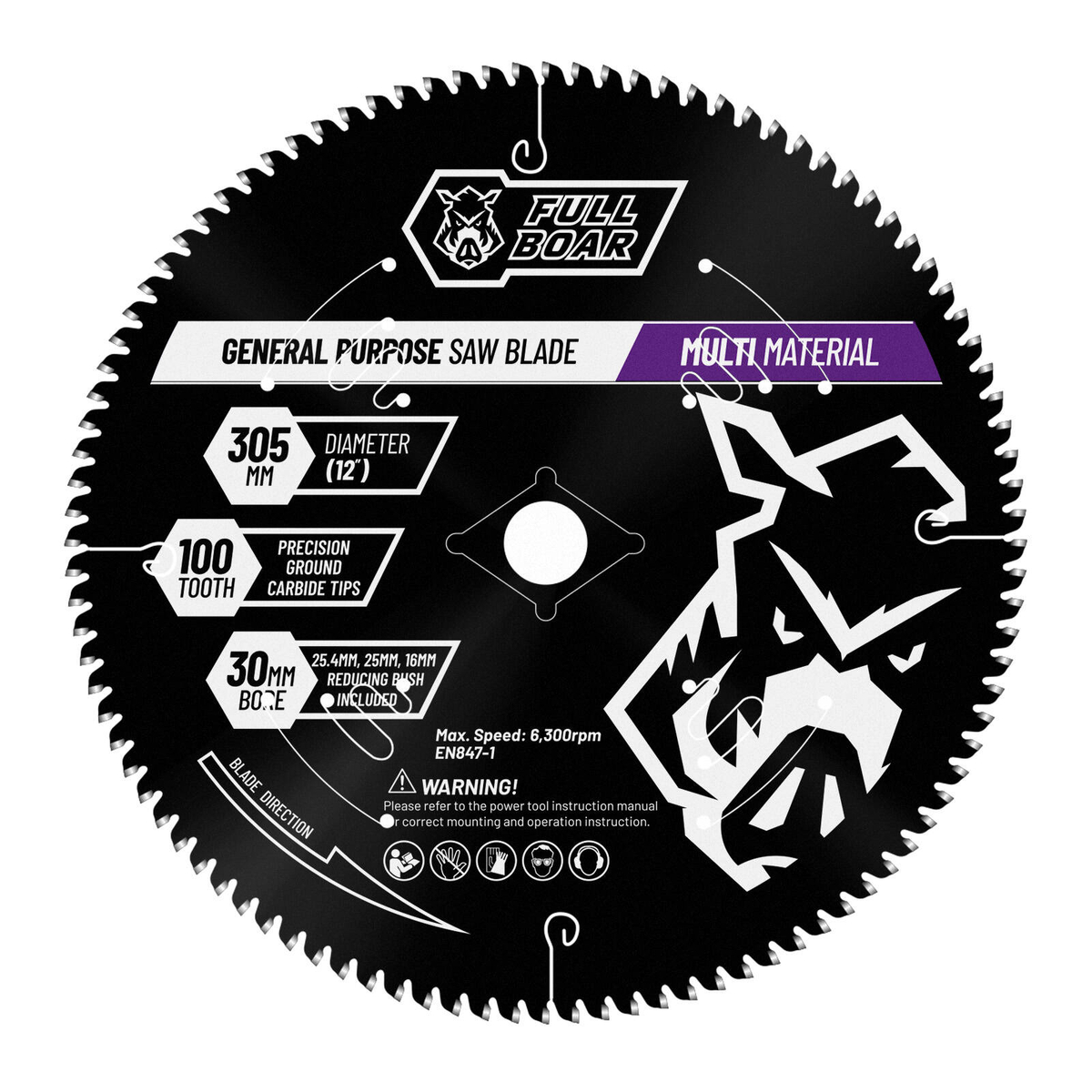 Full Boar 305mm 100T Multi-Material Circular Saw Blade - Bunnings Australia