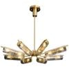 LumenSphere Venus 12-Light Chandelier - Brass Finish, Clear Artistic Glass, Iron Frame, G9 Base