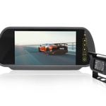 Elinz 7" Rearview Mirror Monitor 12V 24V Reversing CCD Camera Truck Caravan - 7.0" | Wired Transmission | 4PIN System