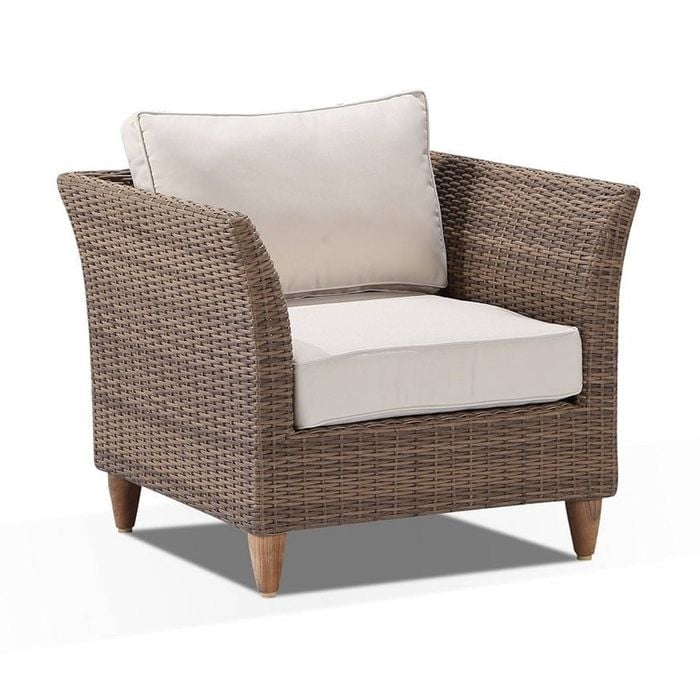 Carolina Outdoor Wicker And Teak Arm Chair - Harper