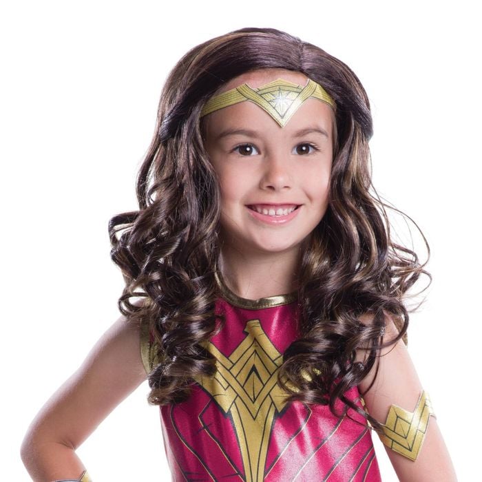 DC Comics Wonder Woman Wig Long Brown Hair Halloween Costume Accessory Child