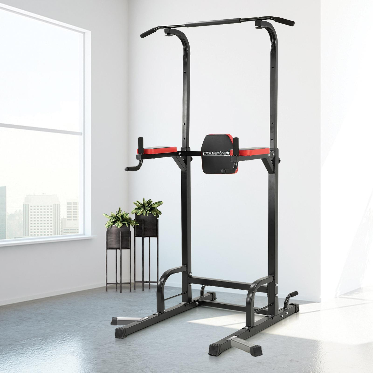 PowerTrain Multi-Station Home Gym Chin-Up Pull-Up Tower Bunnings