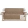 Smarcute 4 Seater Quilted Reversible Pet Friendly Non-Slip Sofa Cover with Straps Taupe