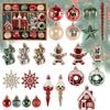 Catzon 45 Pcs Christmas Ornaments Shatterproof Gingerbread Man Snowflake Balls for Holiday