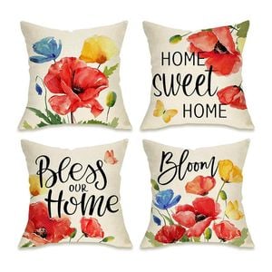 Catzon 4 Pcs Decorative Throw Pillow Covers with HD Printing for Home Decor