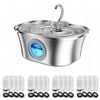 YES4PETS 3.2L Automatic Electric Pet Water Fountain Dispenser Dog Cat Stainless Steel 17x Filters