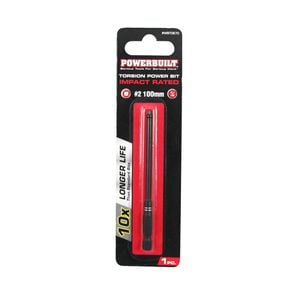 Powerbuilt 1/4in x 100mm No.2 HSS Impact Bit Driver Bit WBT0670