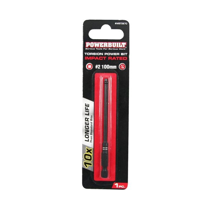 Powerbuilt 1/4in x 100mm No.2 HSS Impact Bit Driver Bit WBT0670