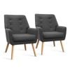 Artiss 2X Armchair Lounge Chair Accent Tub Chair Charcoal ANNE
