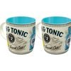 2PK Nostalgic-Art Ceramic Mug Gin & Tonic Served Cold 9x9cm - White