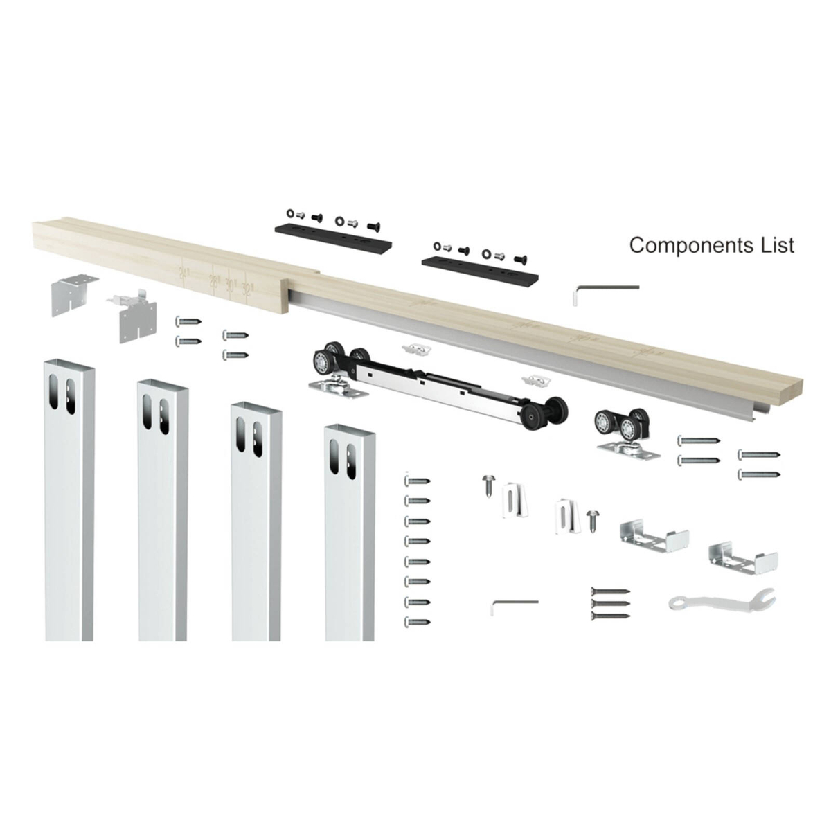 Rolltrak 2200 x 20 x 8mm Cavity Door Track Set - Bunnings Australia