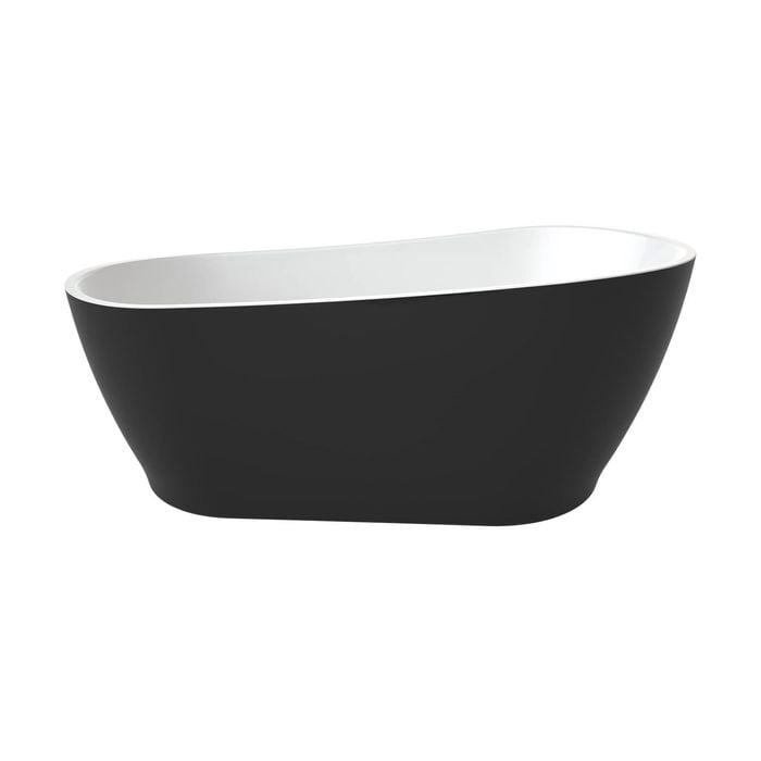 Caroma 1700 x 850 x 680 Black And White Noir 1700 Freestanding Bath