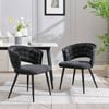 Homfurn Dining Chairs Set Of 2, Velvet Dining Chair With Curved Open Back, Upholstered Accent Chair For Dining Room (Dark Blue)
