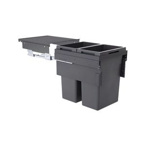 Hafele 2 x 38L Dark Grey Pull Out Waste Bin