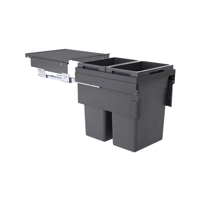 Hafele 2 x 38L Dark Grey Pull Out Waste Bin