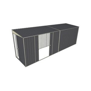 Build-a-Shed 1.5 x 6 x 2m Sliding Door Tunnel Shed with Double Sliding Side Doors - Grey