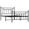vidaXL Bed Frame King Single Size Bed with Headboard Footboard Metal Black