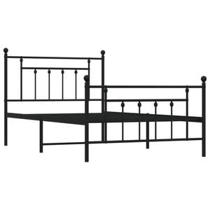 vidaXL Bed Frame King Single Size Bed with Headboard Footboard Metal Black