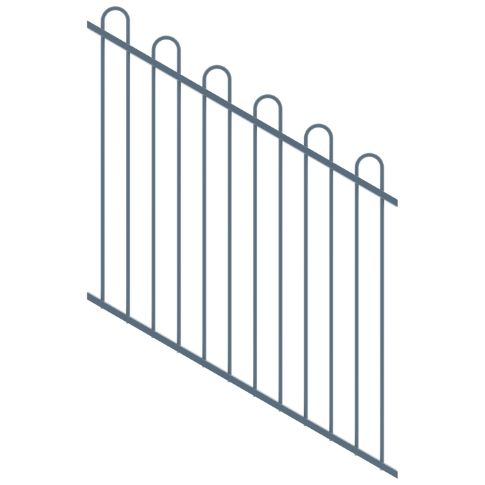 ProtectorAl 0350-1200W x 1200H Deep Ocean Loop Top Pool Fence Panel Raked 16-30º