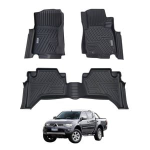 AUSGO Car Floor Mats for Mitsubishi Triton ML MN Series Dual Cab 2006-2015 All-Weather Floor Liners