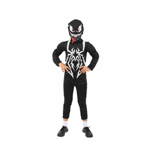 More Than Party Boys Venom Costume Black Jumpsuit With Mask Large 128x56cm