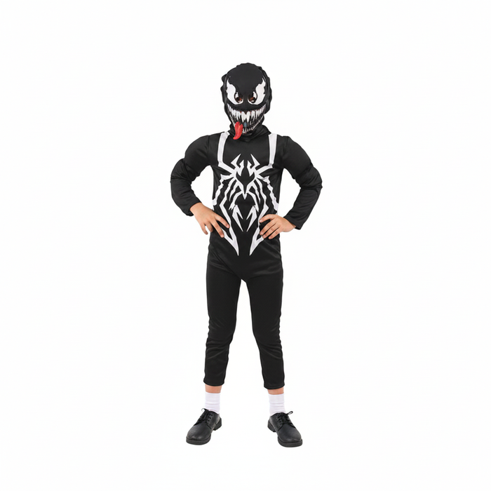 More Than Party Boys Venom Costume Black Jumpsuit With Mask Large 128x56cm
