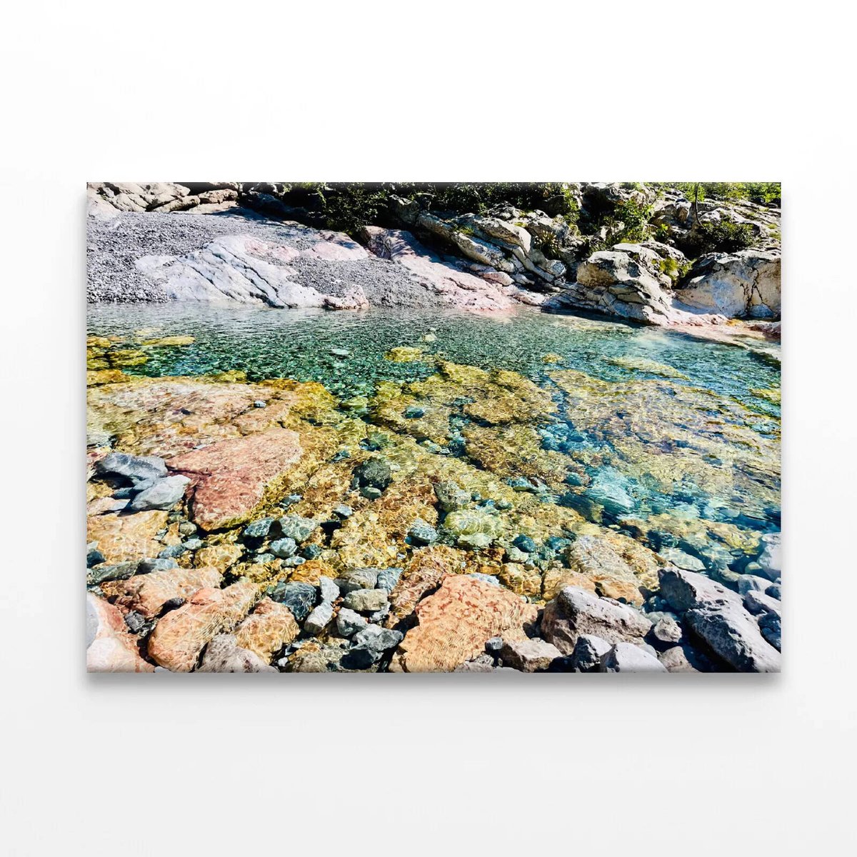 Rocky Area with Water, Rocks Print 100 Australian Made 150 x 100cm